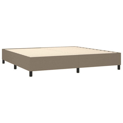 Estrutura de Cama de casal moderno com molas 200x200 cm tecido cinzento-acastanhado