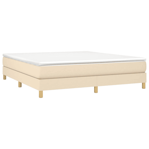 Estrutura de Cama de casal moderno com molas 180x200 cm tecido cor creme