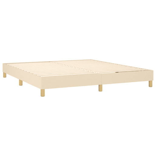 Estrutura de Cama de casal moderno com molas 180x200 cm tecido cor creme