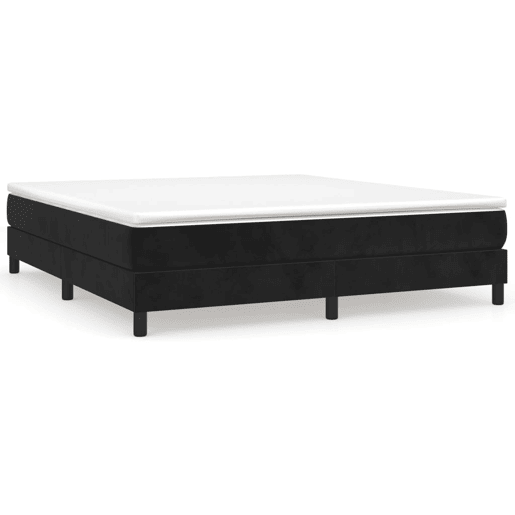 Estrutura de Cama de casal moderno com molas 160x200 cm veludo preto
