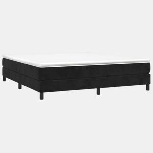 Estrutura de Cama de casal moderno com molas 160x200 cm veludo preto