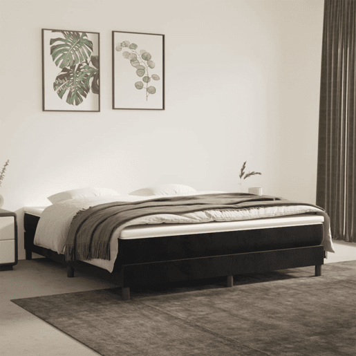 Estrutura de Cama de casal moderno com molas 160x200 cm veludo preto