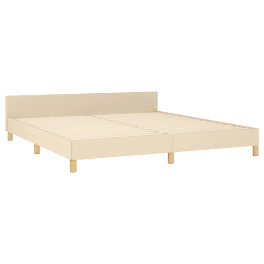 Estrutura de Cama de casal moderno em tecido cor creme 180x200 cm