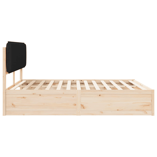 Estrutura de Cama de casal moderno com Cabeceira Estofada Preto 180 x 200 cm