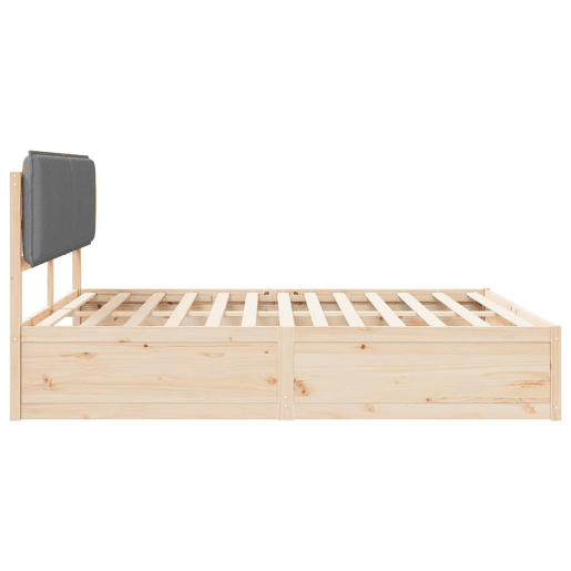 Estrutura de Cama de casal moderno com Cabeceira Estofada Cinzento-claro