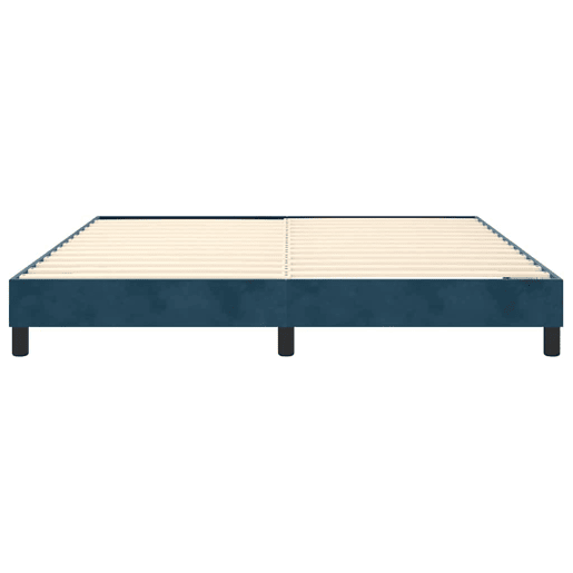 Estrutura de Cama de casal moderno com molas 160x200 cm veludo azul-escuro