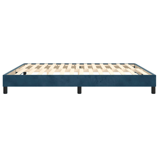 Estrutura de Cama de casal moderno com molas 160x200 cm veludo azul-escuro