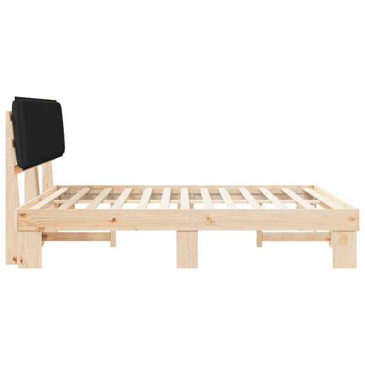 Estrutura de Cama de casal moderno com Cabeceira Estofada Preto 180 x 200 cm
