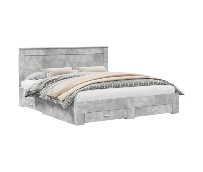 Estructura de cama Doble matrimonial con cajón con cabecera Madera contrachapada