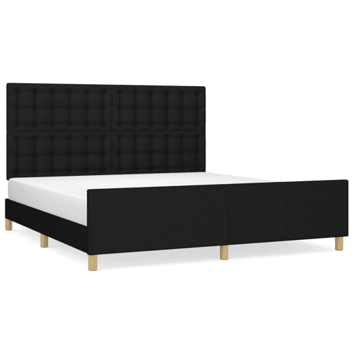 Estrutura de Cama de casal moderno 180x200 cm tecido preto