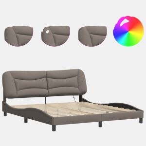 Estrutura de Cama de casal moderno com LED - 180x200 cm tecido