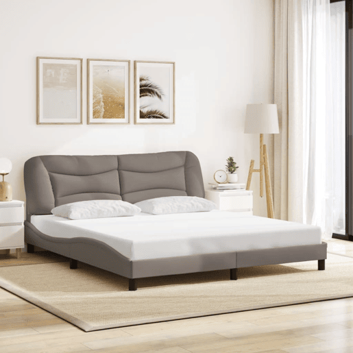 Estrutura de Cama de casal moderno com LED - 180x200 cm tecido