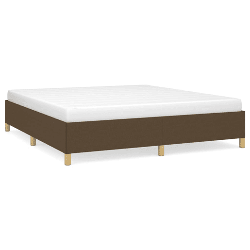 Estrutura de Cama de casal moderno com molas 160x200 cm tecido castanho-escuro Estrutura de Cama de casal moderno com molas 160x200 cm tecido castanho-escuro