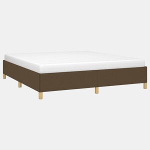 Estrutura de Cama de casal moderno com molas 160x200 cm tecido castanho-escuro