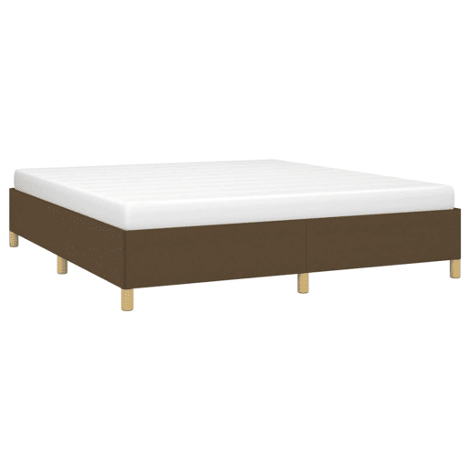 Estrutura de Cama de casal moderno com molas 160x200 cm tecido castanho-escuro Estrutura de Cama de casal moderno com molas 160x200 cm tecido castanho-escuro