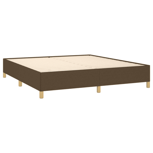 Estrutura de Cama de casal moderno com molas 160x200 cm tecido castanho-escuro Estrutura de Cama de casal moderno com molas 160x200 cm tecido castanho-escuro