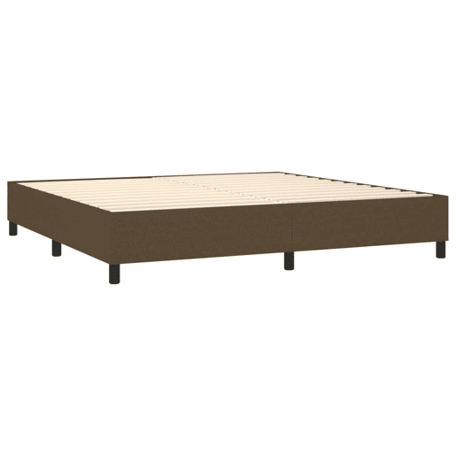 Estrutura de Cama de casal moderno com molas 200x200 cm tecido castanho-escuro