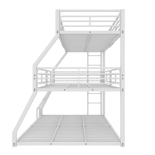 Beliche triplo - 2x90x200cm e 140x200cm - estrutura em ferro - Branco