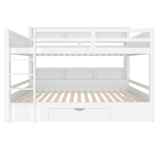 Cama beliche 90x200cm - com gavetas e compartimentos de arrumação - Branco