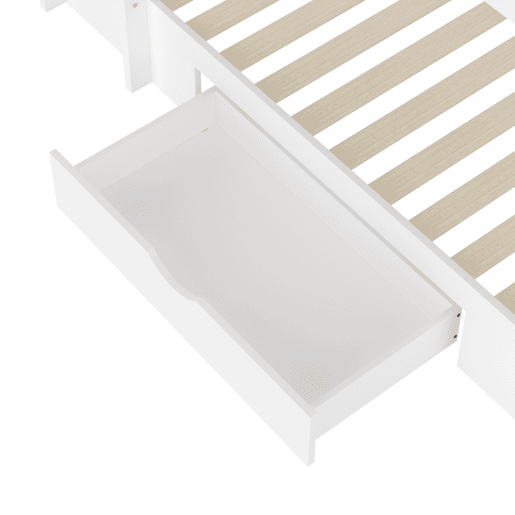 Cama beliche 90x200cm - com gavetas e compartimentos de arrumação - Branco