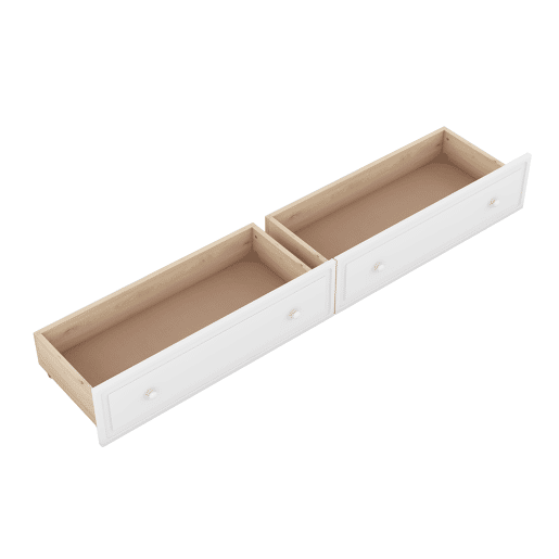 Beliche de madeira com gavetas e escada - 90x200cm - Branco