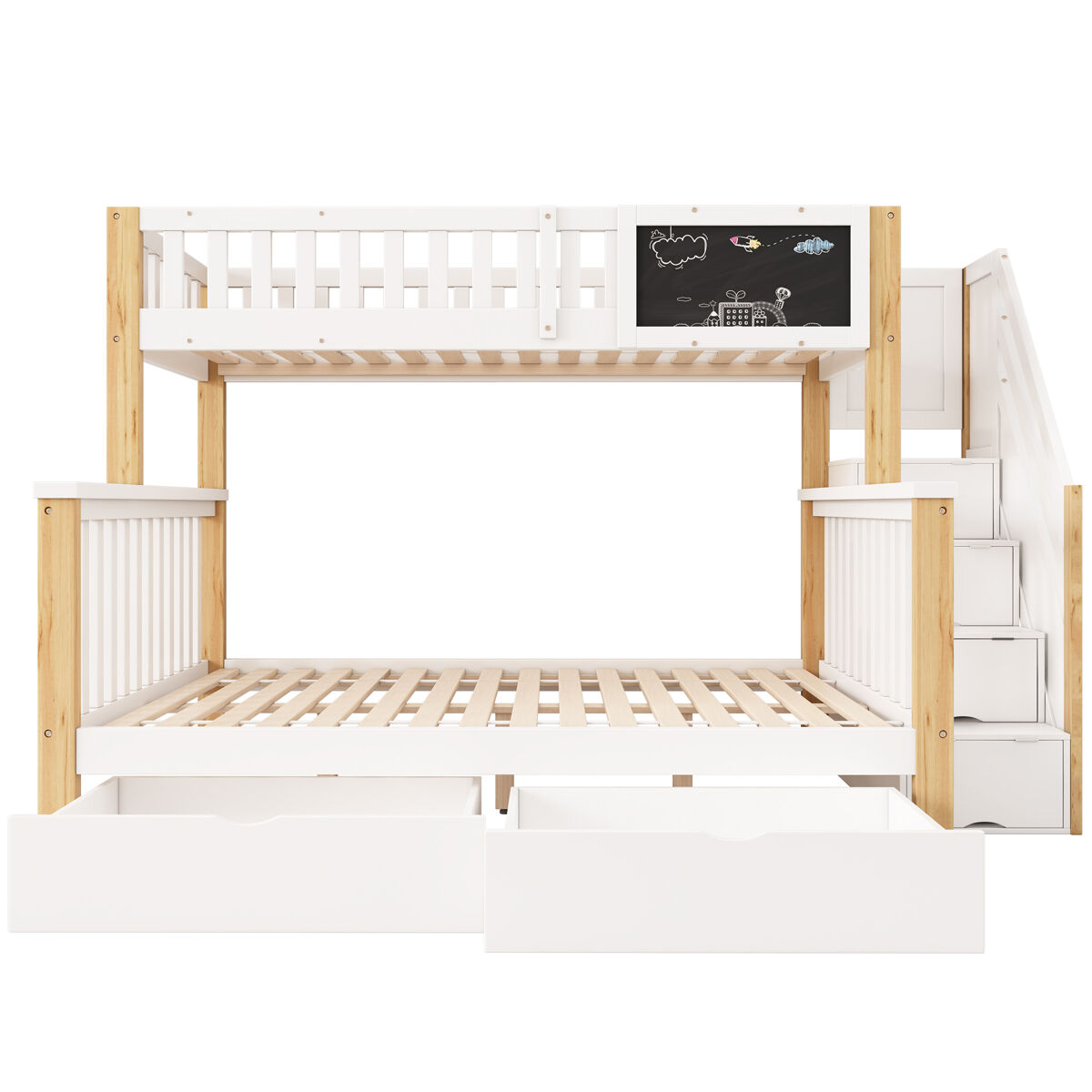 Cama litera 252x140 Natural/ Blanco