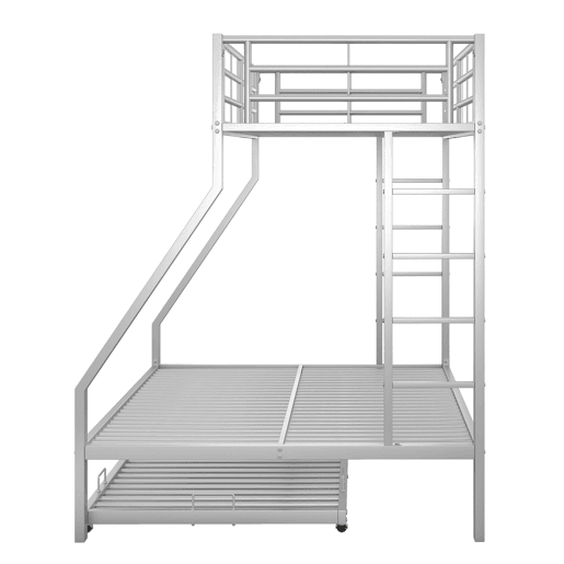 Beliche 90140x200 cm com cama com gavetão 90x190 cm - estrutura metálica - Prata