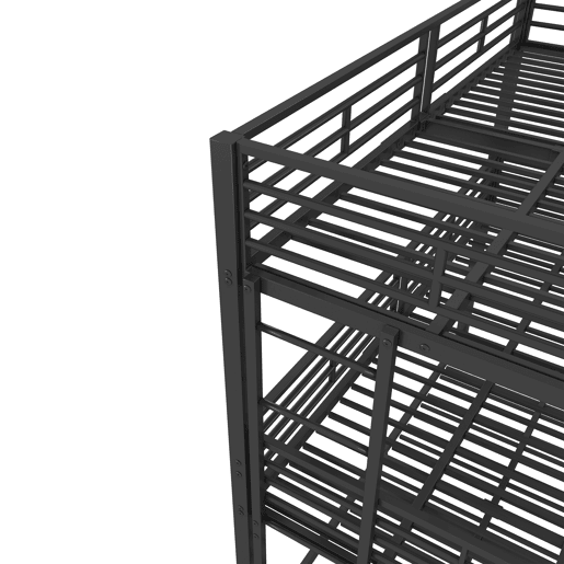 Beliche triplo - 2x90x200cm e 140x200cm - estrutura em ferro - Preto