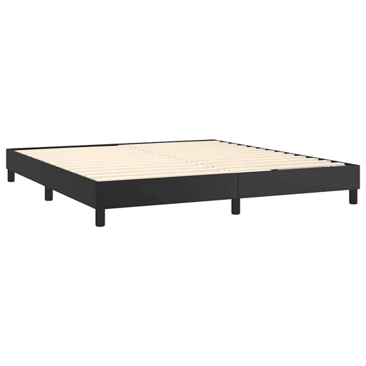 Estrutura de Cama de casal moderno com molas 180x200 cm couro artificial preto