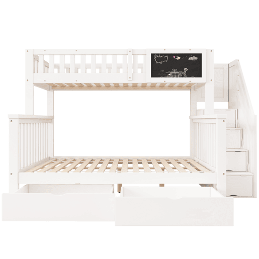 Cama beliche infantil 90x200+140x200 - multifuncional com mesa e gavetas - branca