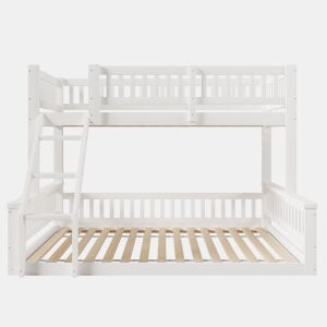 Beliche 90x200cm+140x200cm - Escada, Corrimãos, Estilo simples - Branco