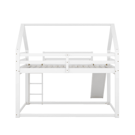 Beliche com escorrega e escada - 140x200 cm - estrutura em pinho maciço - Branco