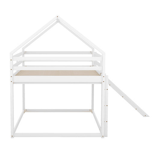 Beliche com escorrega e escada - 140x200 cm - estrutura em pinho maciço - Branco
