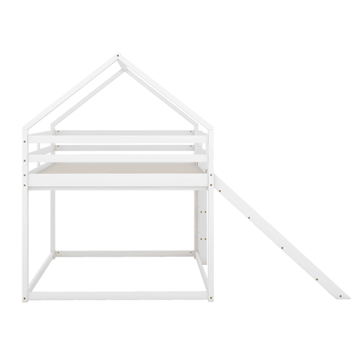 Beliche com escorrega e escada - 140x200 cm - estrutura em pinho maciço - Branco