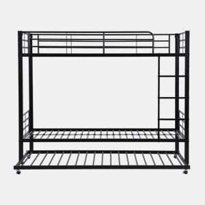 Beliche em ferro forjado 90x200 cm - com cama com gavetão 90x190 cm - Preto