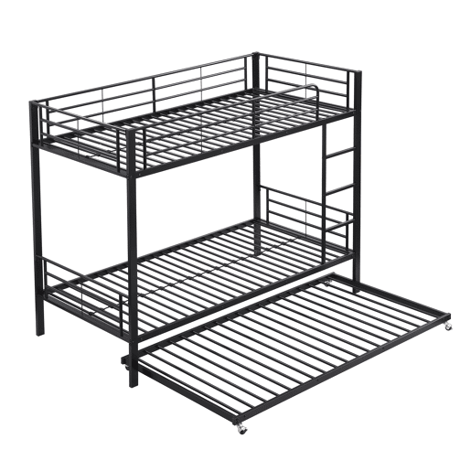 Beliche em ferro forjado 90x200 cm - com cama com gavetão 90x190 cm - Preto