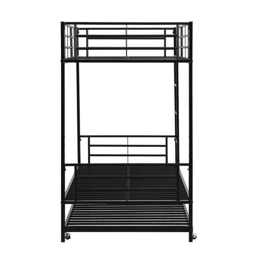 Beliche em ferro forjado 90x200 cm - com cama com gavetão 90x190 cm - Preto