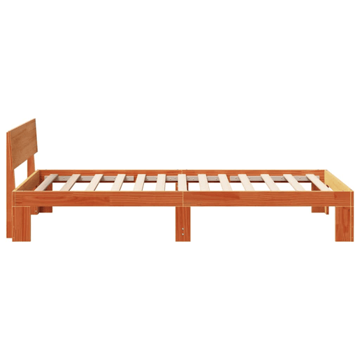 Estrutura de cama de solteiro para adultos com Cabeceira - Marrom Cera 100 x 200 cm