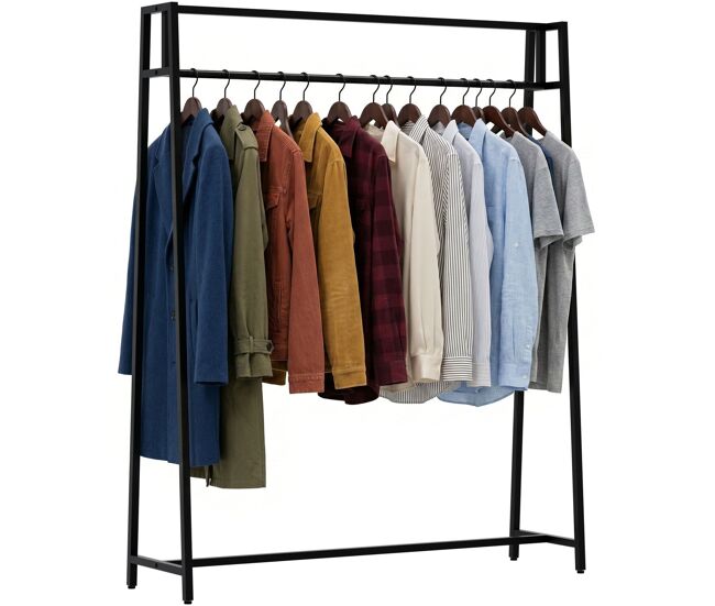Perchero ingar metal negro 35x120x150 cm