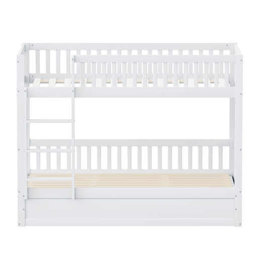 Cama beliche infantil 90*200 cm - Sistema hidráulico de arrumação, resistente e duradouro - Branco