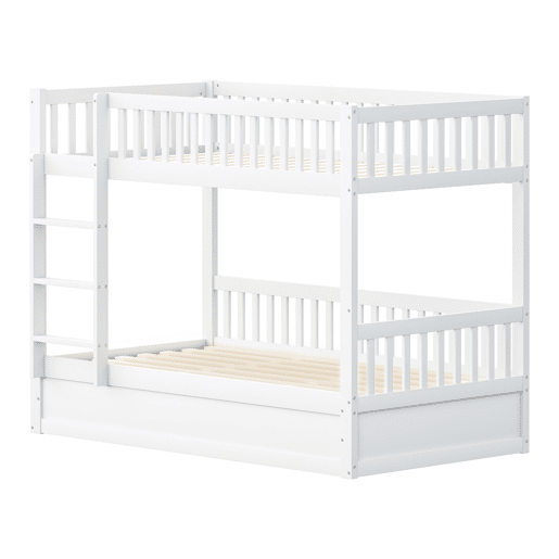 Cama beliche infantil 90*200 cm - Sistema hidráulico de arrumação, resistente e duradouro - Branco