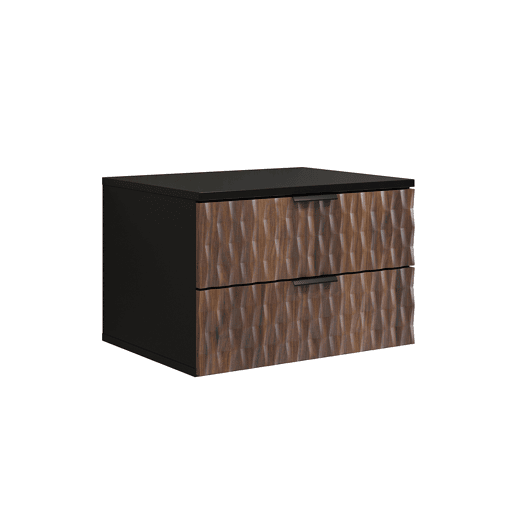 Móvel sob o lavatório 60 cm plano de lavatório Nevia madeira e preto