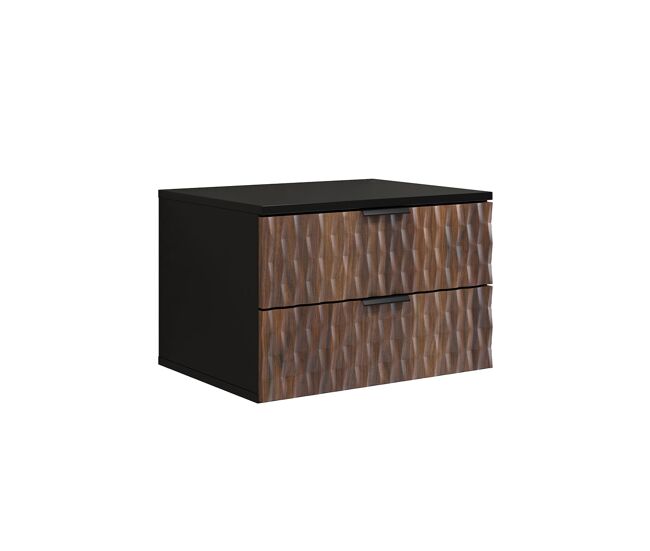 Mueble bajo lavabo 60 cm encimera nevia madera y negro