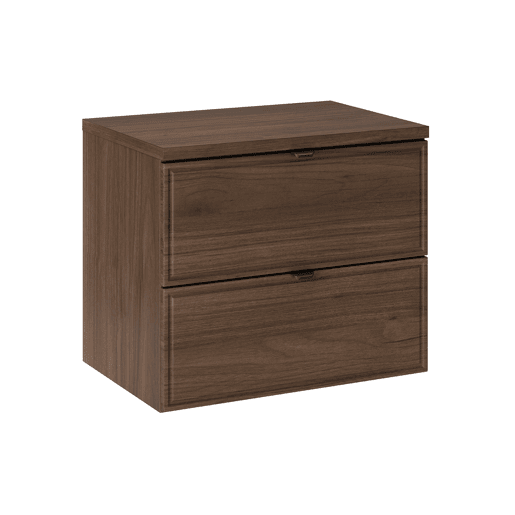 Conjunto móvel lavatório simples 60cm e coluna Elias Madeira escura