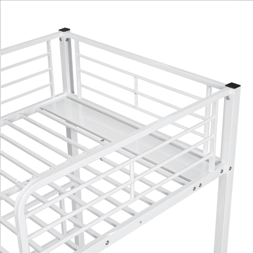 Beliche triplo 3x90x200cm com escada e tabuleiro - estrutura metálica - Branco