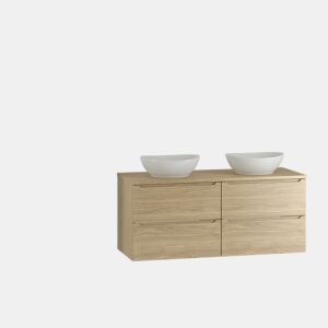 Conjunto móvel lavatório duplo 120cm e coluna Viggo Madeira