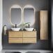 Conjunto mueble lavabo doble y columna Viggo Madera Conjunto mueble lavabo doble y columna Viggo Madera Madera