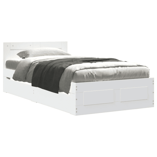 Estrutura De Cama Dupla c cabeceira - 100x200 cm branco
