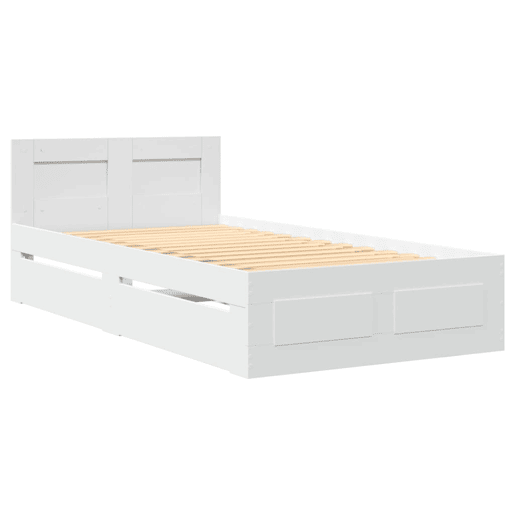 Estrutura De Cama Dupla c cabeceira - 100x200 cm branco