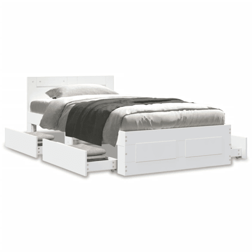 Estrutura De Cama Dupla c cabeceira - 100x200 cm branco